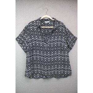 Rose & Olive Short Sleeve Hi-Lo Blouse-Size 2X-BOHO